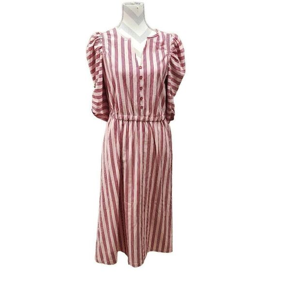 Matilda Jane Size Smal McIntosh Midi Stripe Knit Half Sleeve Dress Pink Red Cott - Picture 3 of 9
